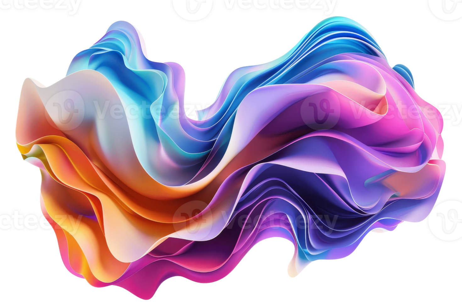 abstract painting. It has a colorful, fluid shape with a gradient of blue, purple, pink, and orange. The shape is set against a black background. png