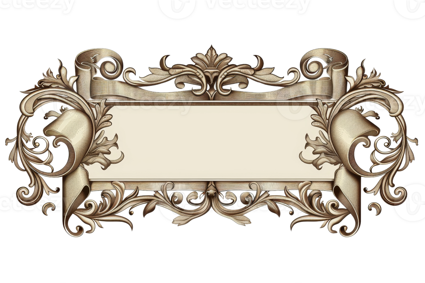 The image is a decorative, vintage-style frame with flourishes. It is suitable for use as a border or to add a touch of elegance to any project. png