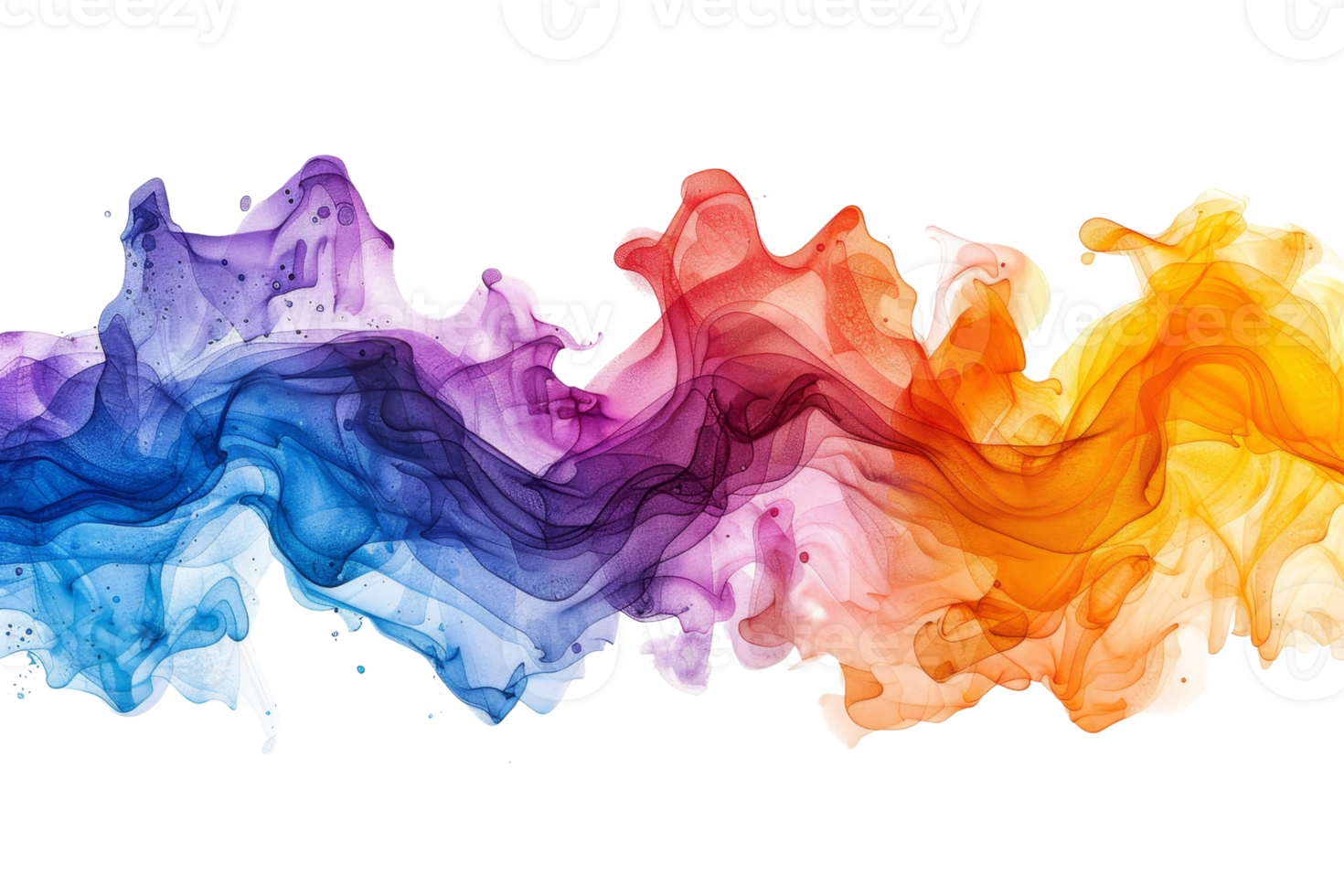 A colorful line of smoke with a yellow and orange section. The line is very long and has a lot of different colors png
