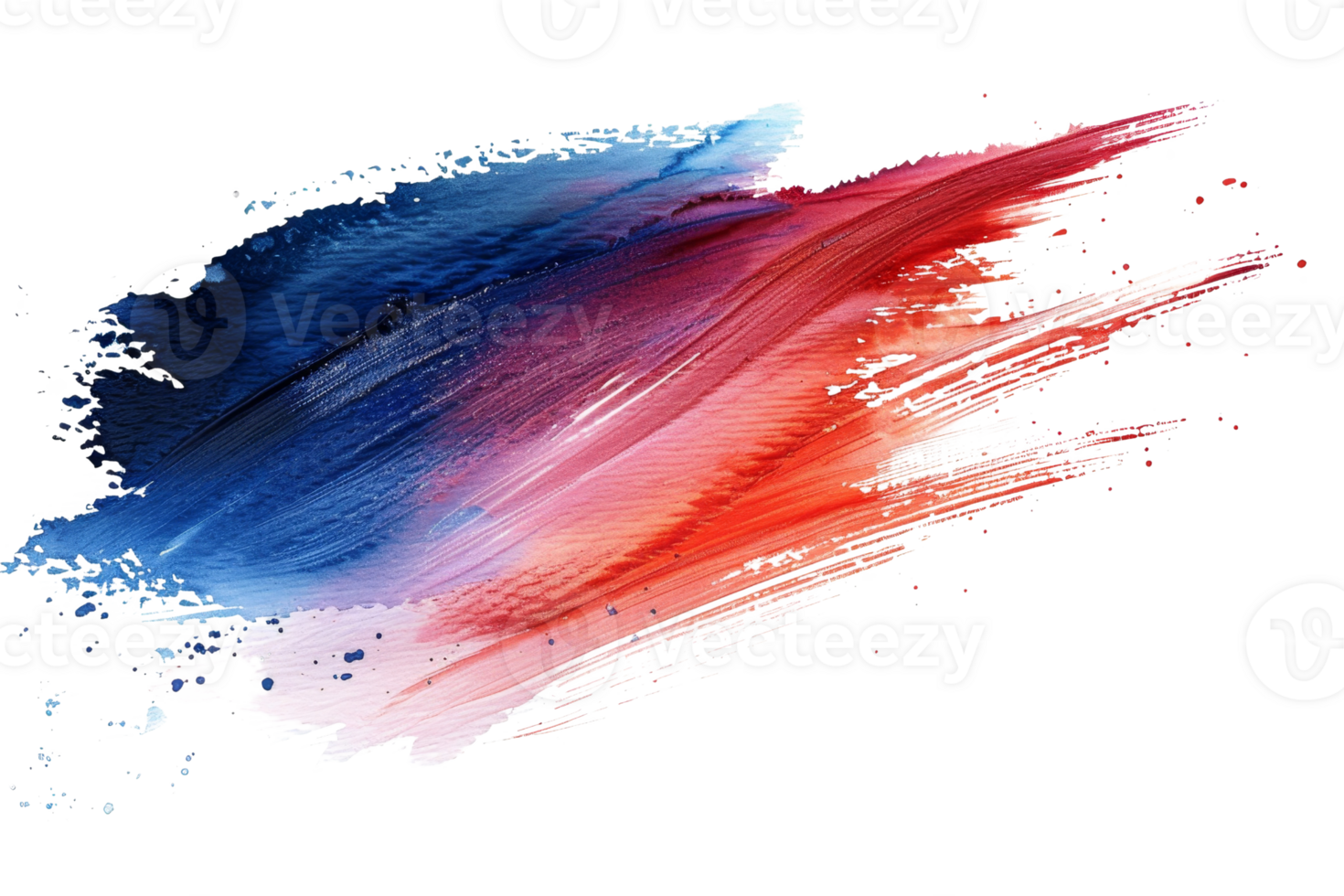A splash of paint with blue, red and orange colors. The brush strokes are bold and expressive, creating a sense of movement and energy. The colors are vibrant and eye-catching png