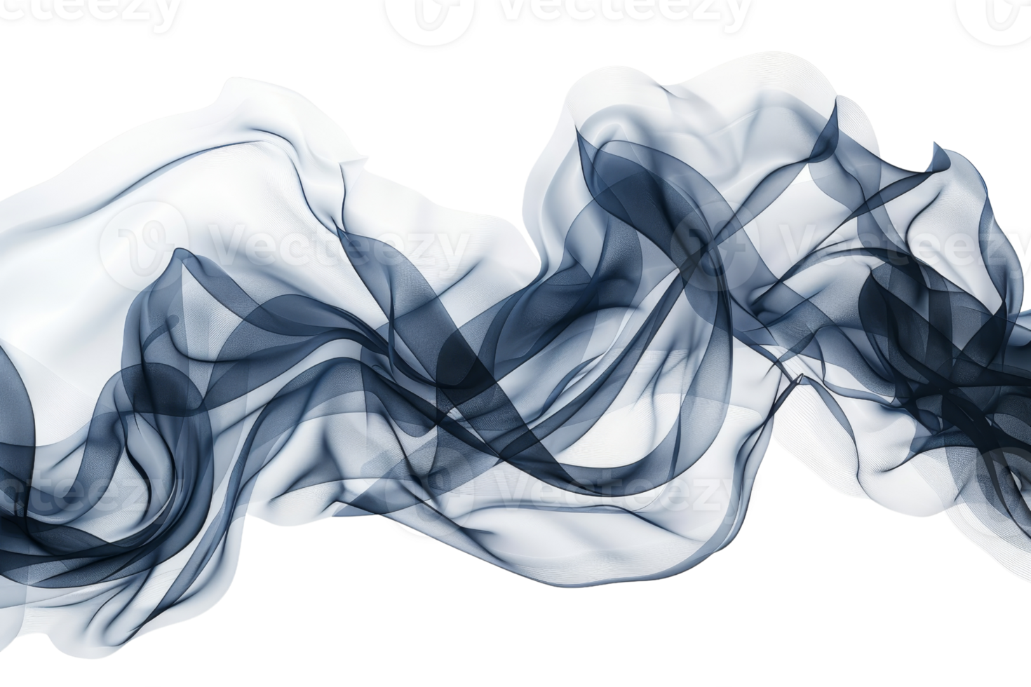 A long blue and white streamer with a wavy pattern. The streamer is made of a material that looks like it's made of silk png