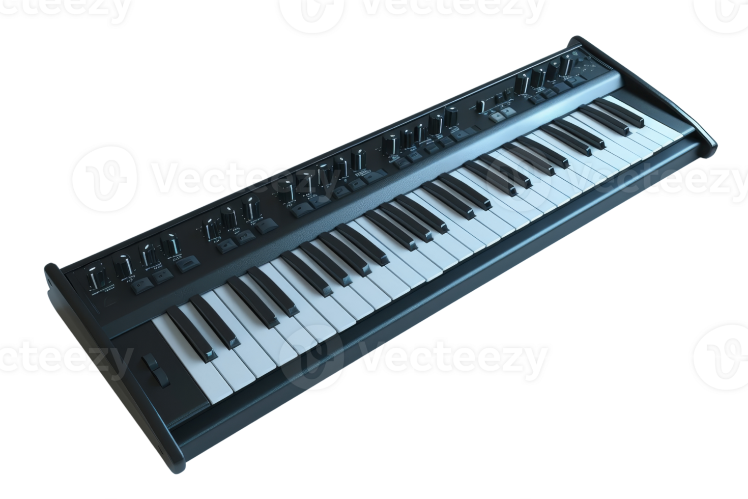 A black keyboard with white keys png