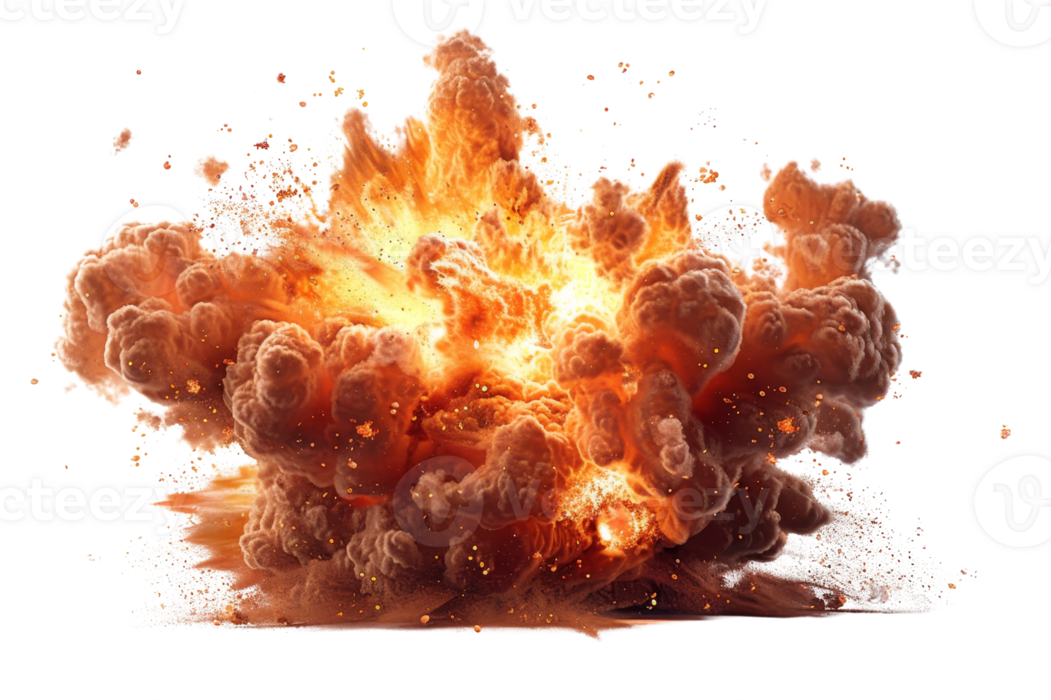 A large explosion is depicted in the image, with a lot of smoke and debris flying everywhere. The scene is chaotic and intense, with the explosion leaving a trail of destruction in its wake png