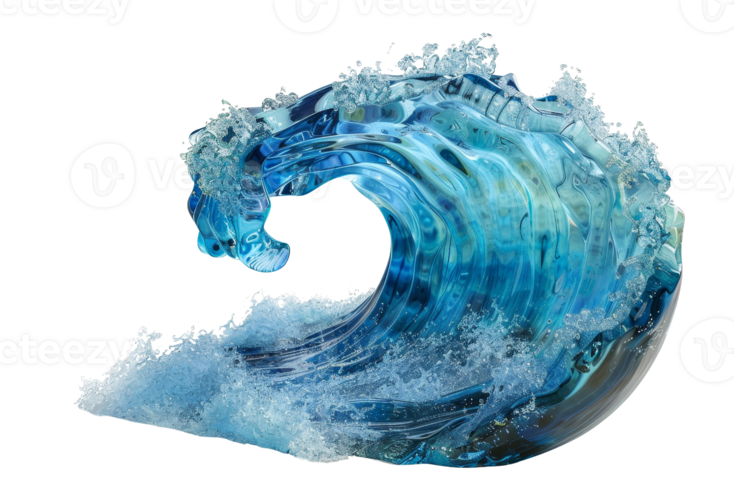 A wave in the ocean with a blue color. The wave is very big and it is crashing on the shore png