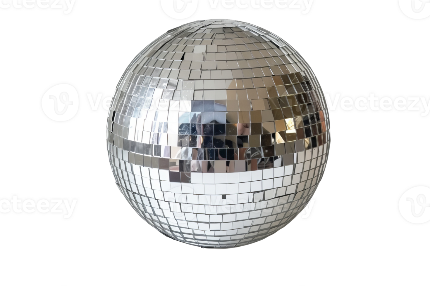 Disco mirror ball on transparent background. png