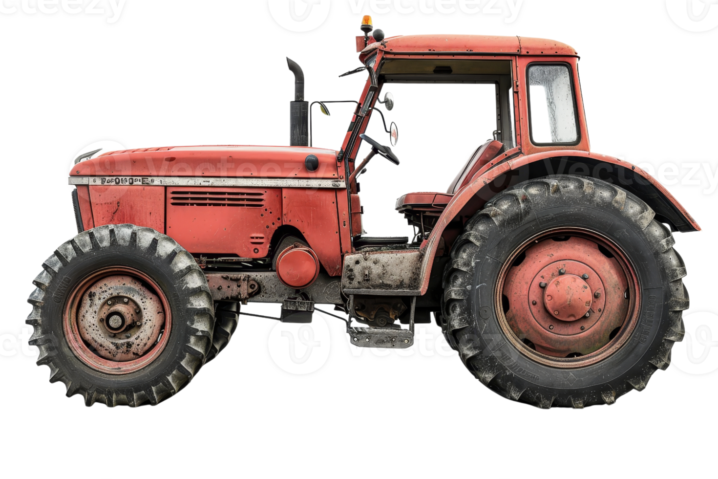 High-resolution image of a vintage red tractor. Perfect for agricultural, farming, and machinery-related themes and projects. png