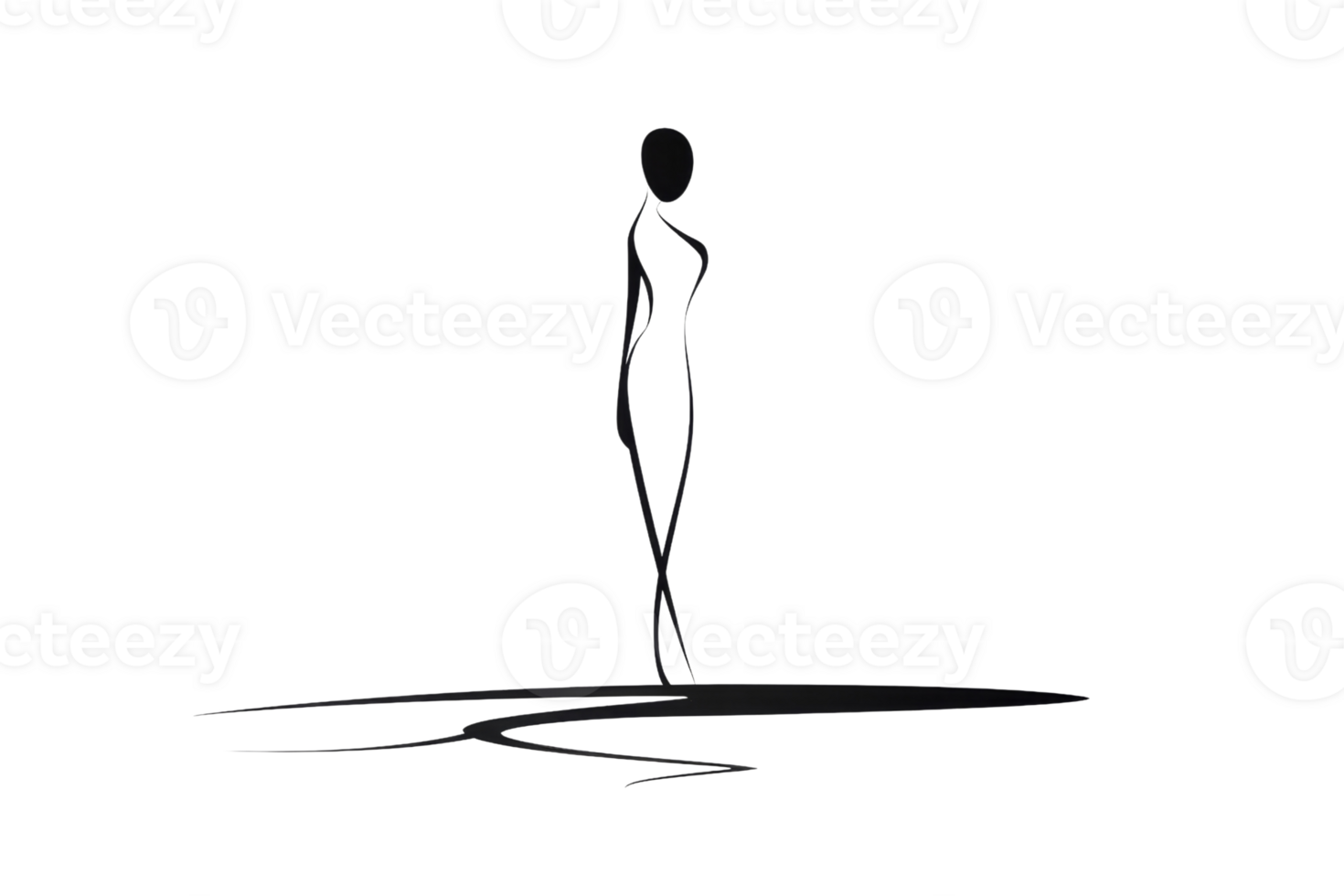 A woman is walking on a path. The image is black and white. The woman is wearing a dress png