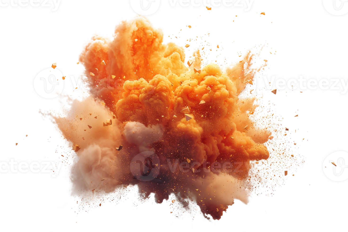 A large orange cloud of smoke with a lot of debris png