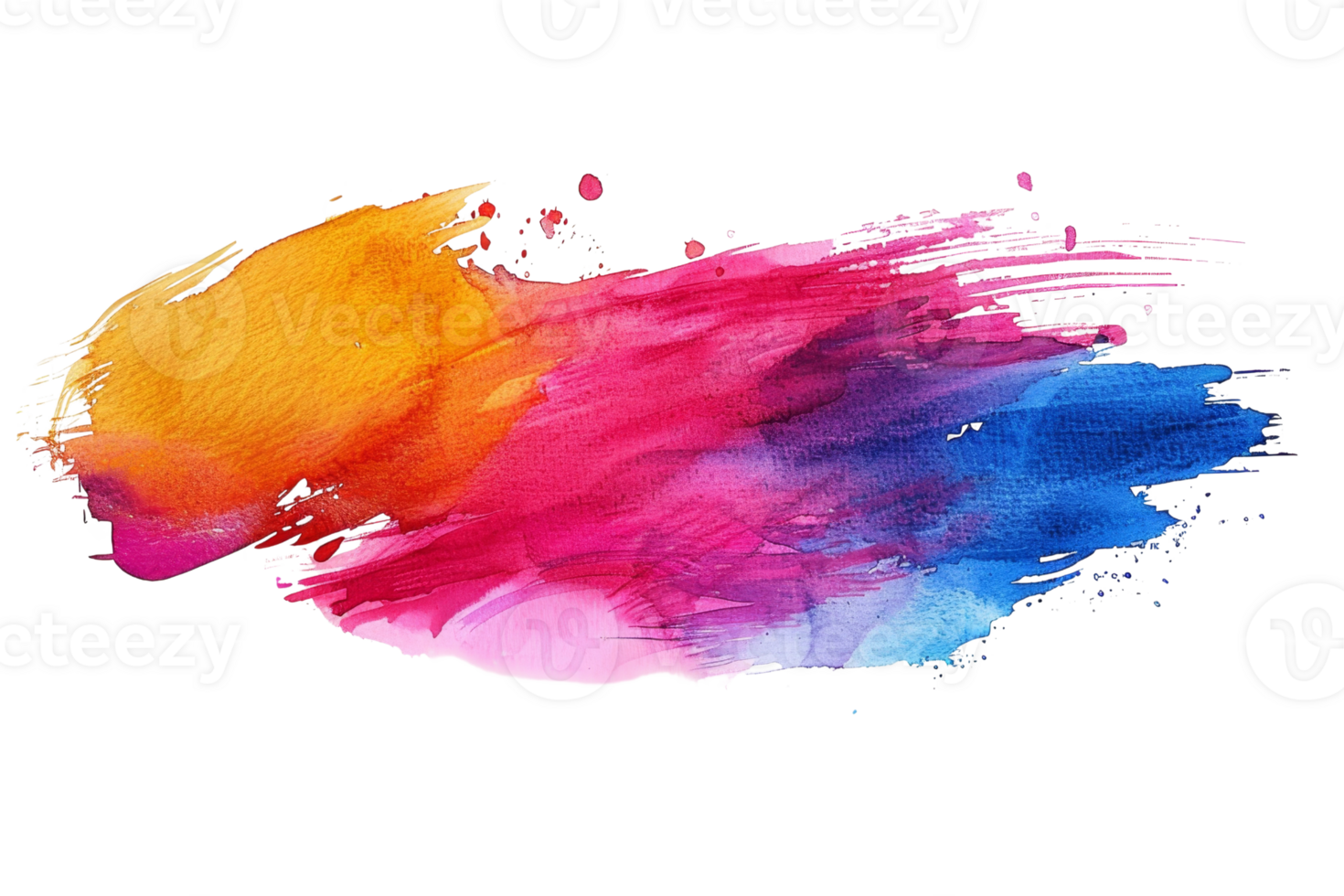 A colorful brush stroke with a yellow and orange stripe. The brush stroke is made up of a mix of colors including red, blue, and yellow png