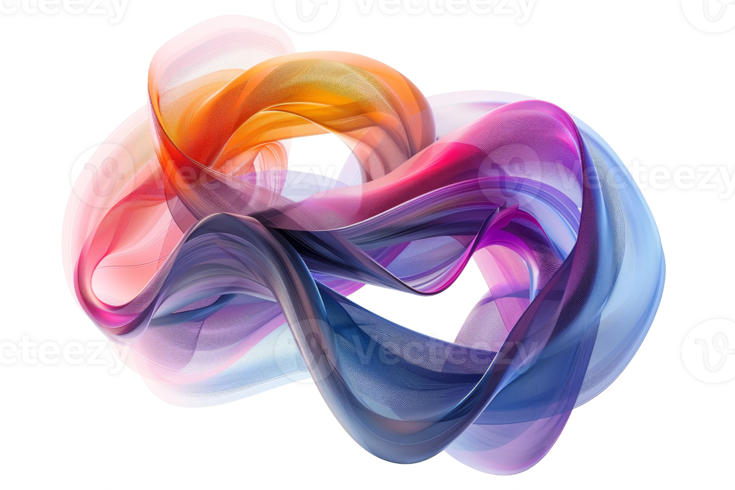 A colorful, abstract, and flowing line that is purple, blue, and red. The line is curved and he is a spiral png