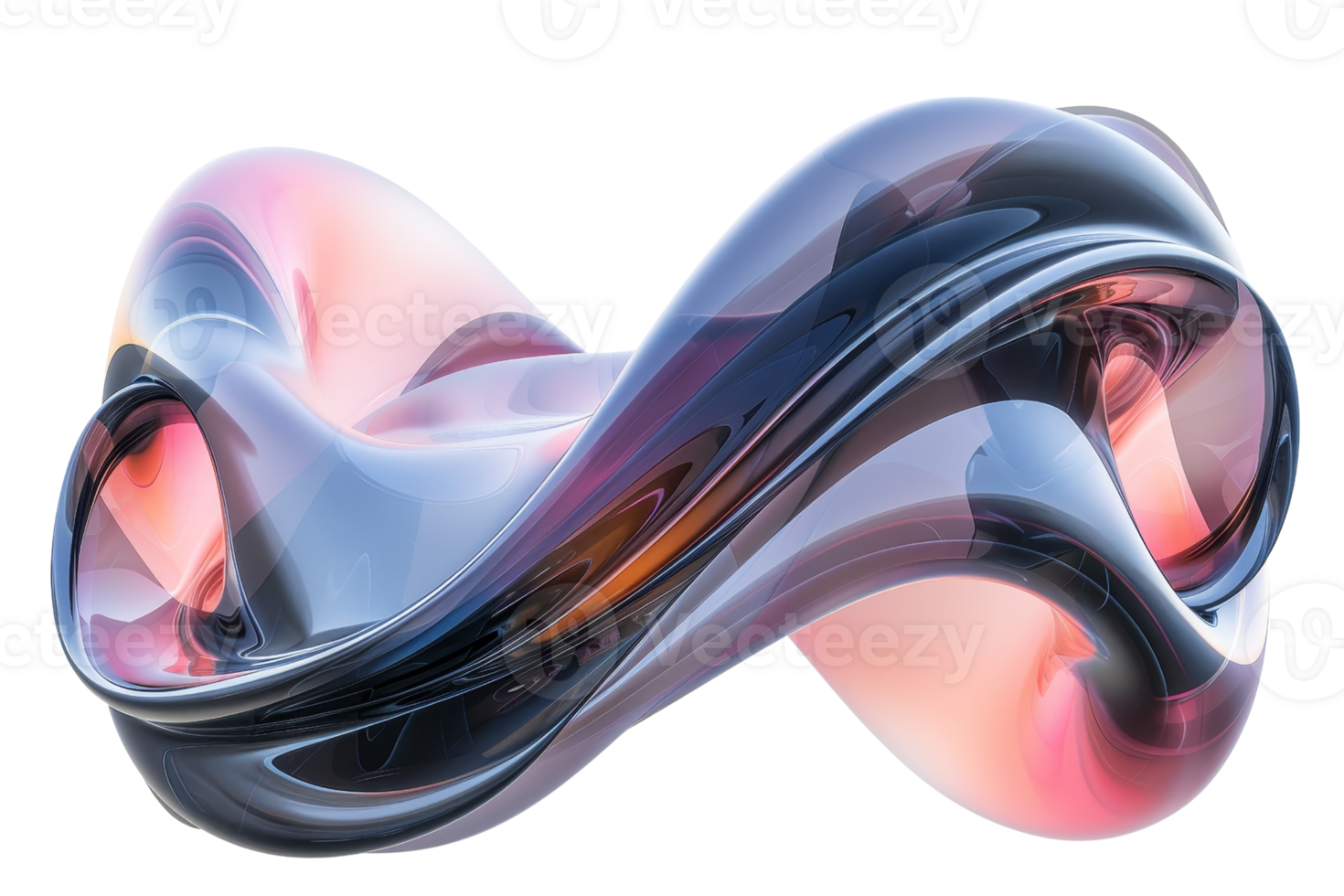 A large, abstract, colorful, and shiny object that looks like a spiral. It is made of glass and has a shiny, reflective surface. The object appears to be a piece of art or a decorative item png