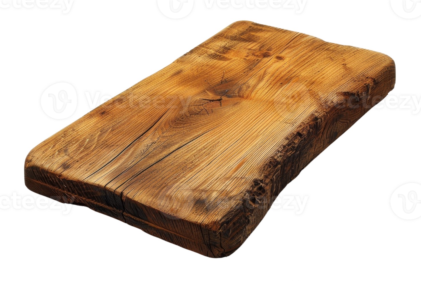 A wooden board with a grainy texture. It is brown in color. The board is placed on a white background png