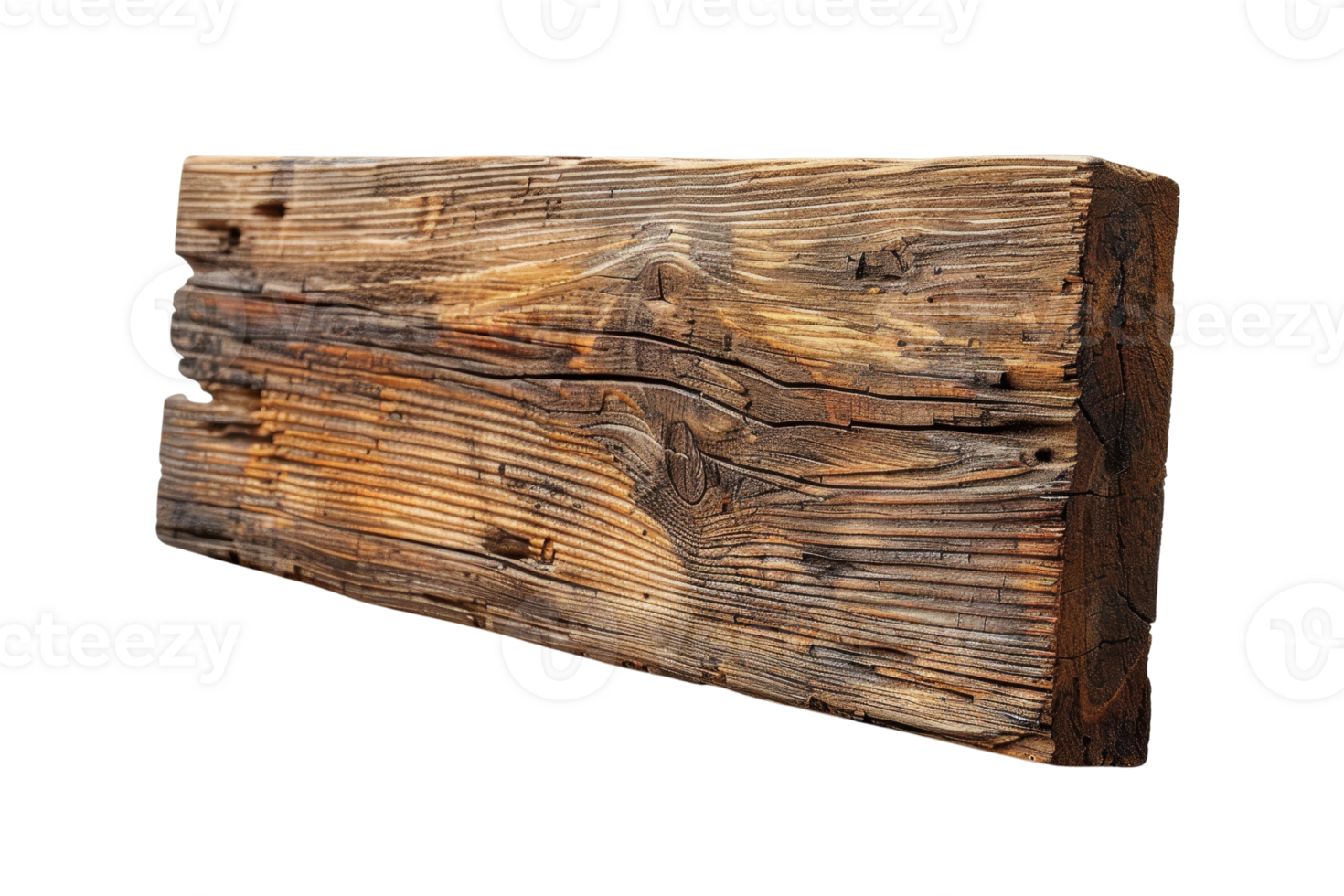 A wooden plank with a few holes in it. The wood is old and has a rough texture png