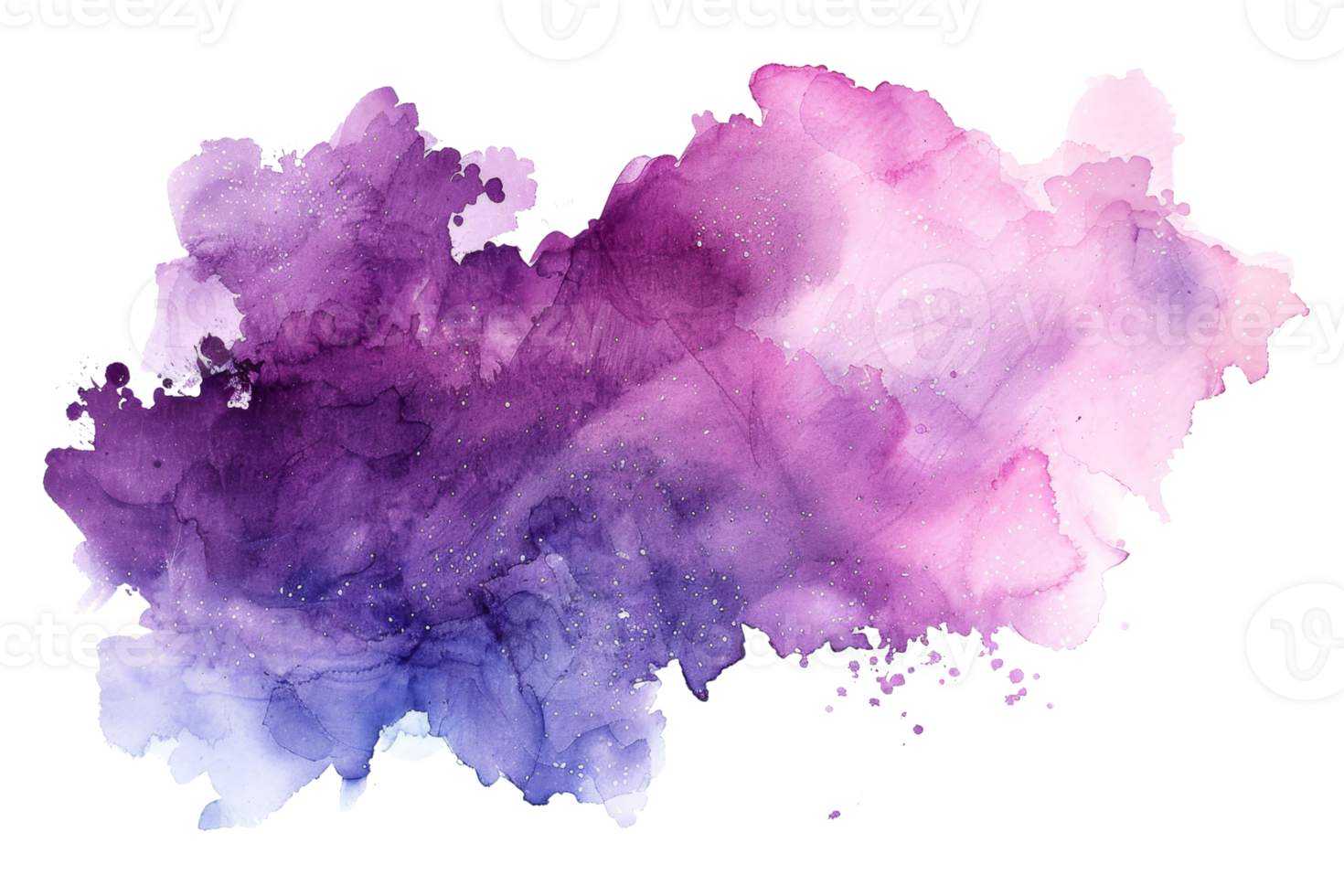 A purple and pink watercolor painting of a cloud. The painting is full of color and has a dreamy, ethereal quality. The colors seem to blend together seamlessly, creating a sense of movement png
