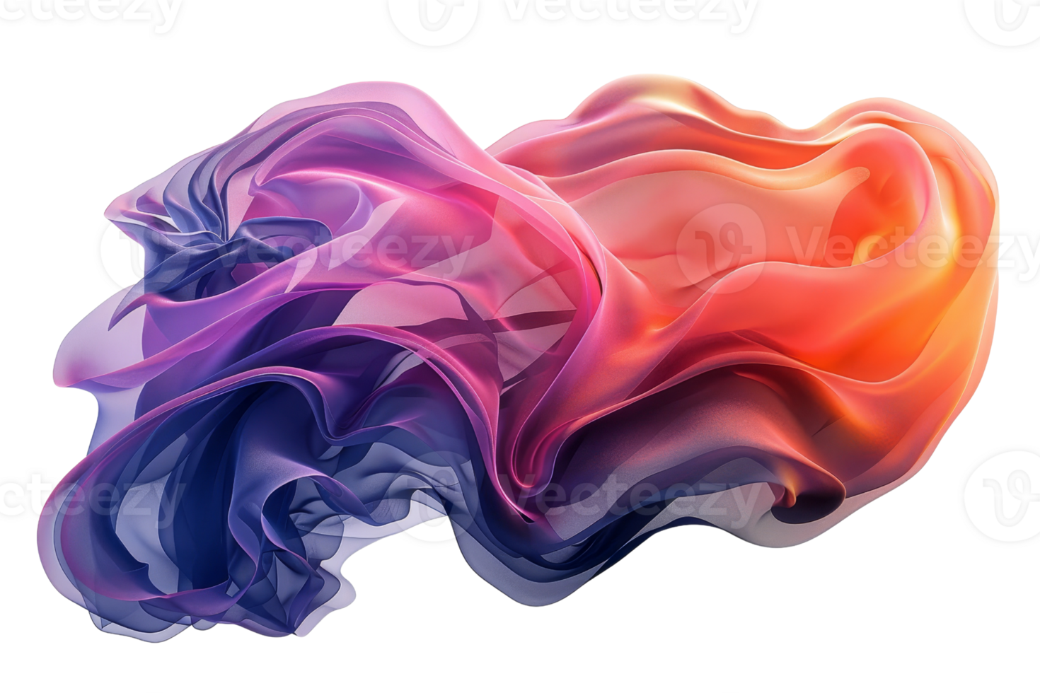 A colorful, flowing piece of fabric with a purple, blue, and orange hue. The fabric appears to be a piece of cloth that is being used as a background for a photo png