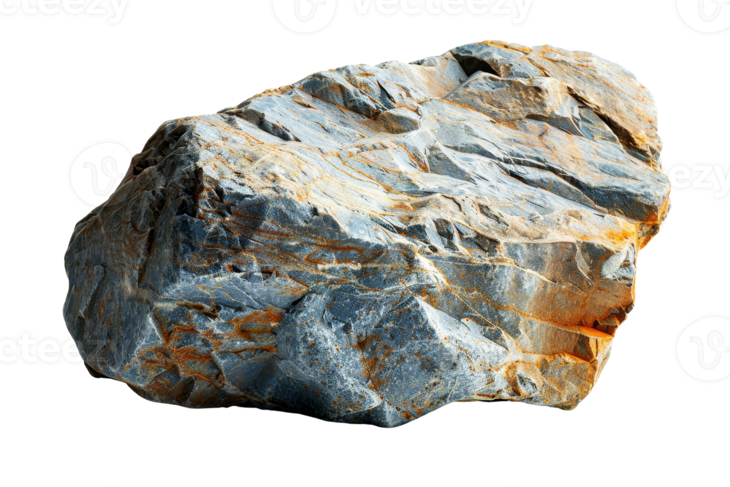 A large rock with a rough surface and a few cracks. The rock is grey and brown in color png