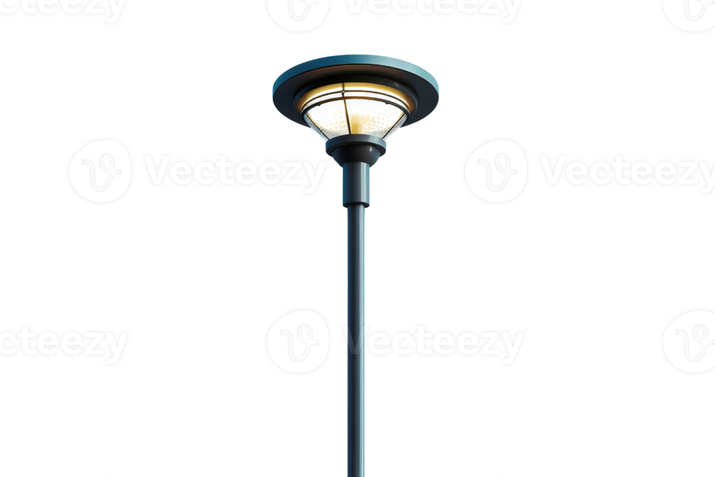 Black modern streetlight against transparent background. illuminating the area. Ideal image for urban, infrastructure, and minimalistic themes. png
