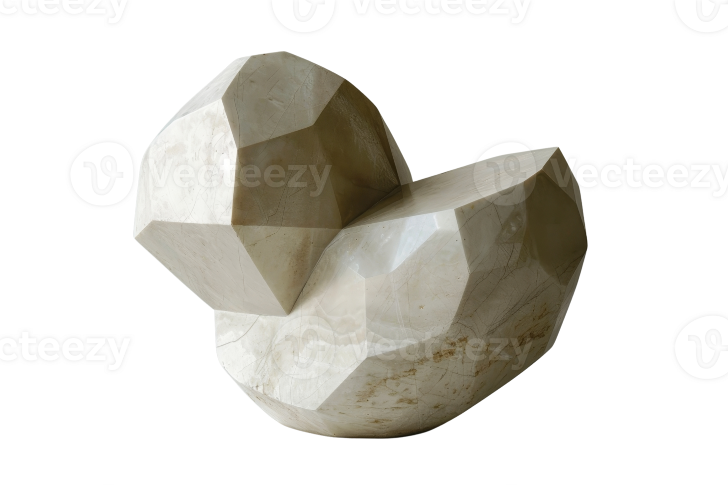 A large white stone sculpture with a diamond shape. The sculpture has a unique and interesting shape, which makes it stand out. The sculpture's form and texture give it a sense of depth and dimension png