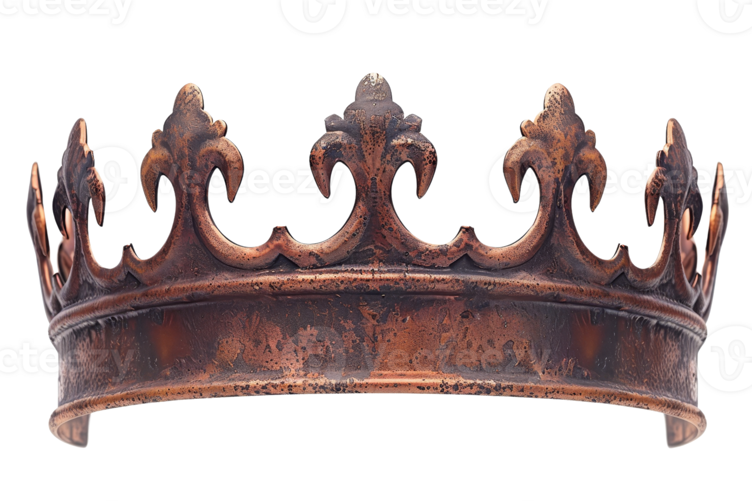 A crown with gold and silver designs. The crown is old and worn, but still has a regal appearance png