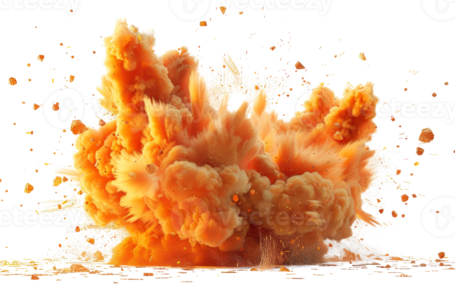A large orange cloud of smoke is blowing in the wind. The smoke is orange and billowing, creating a sense of chaos and destruction. The scene is dramatic and intense png