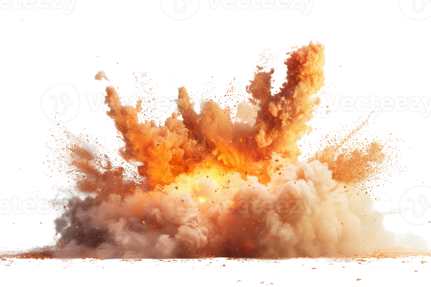 A large explosion is depicted in the image, with a lot of smoke and debris flying in the air. The scene is intense and chaotic, with the explosion leaving a trail of destruction in its wake png