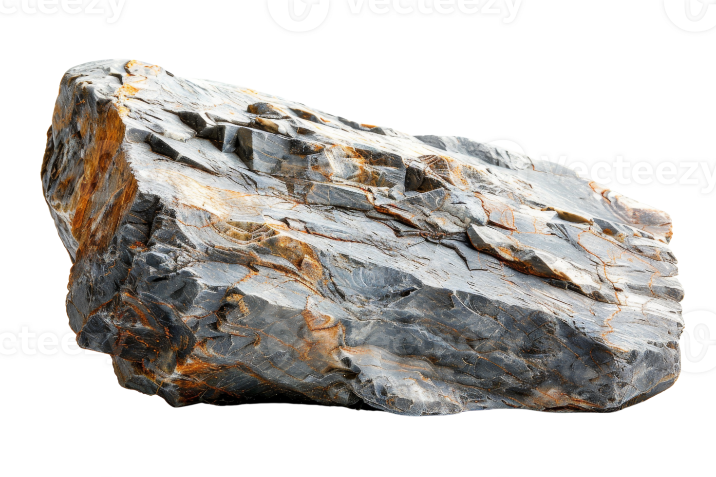 A large rock with a few brown spots on it. The rock is grey and black in color png