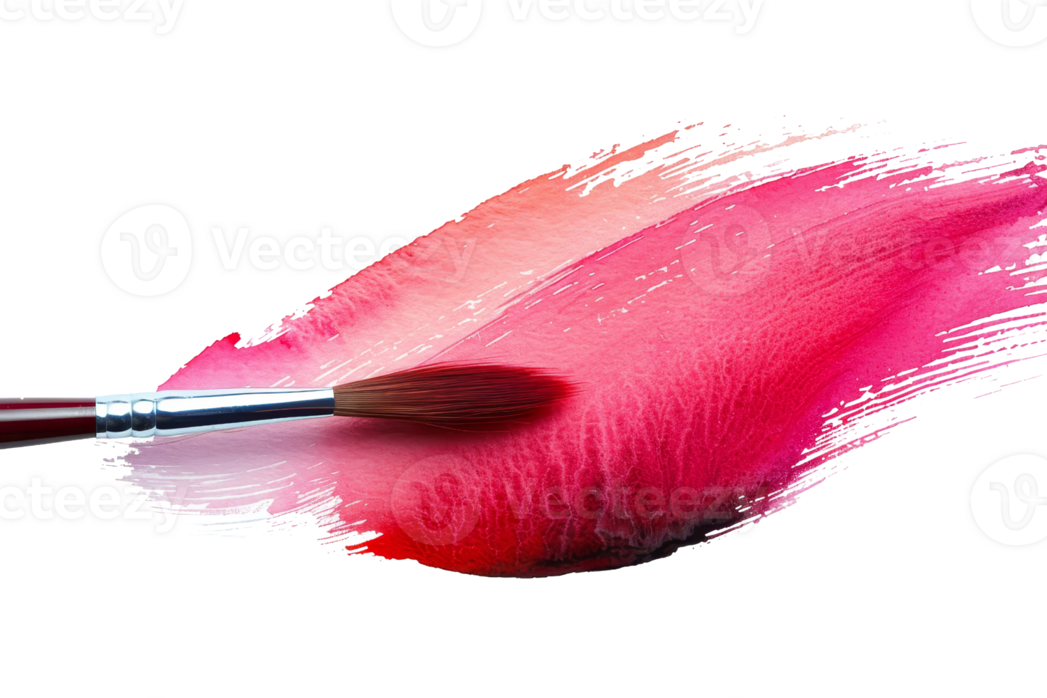 A brush is painted with red and pink colors, creating a splatter effect. The brush strokes are bold and expressive, giving the impression of a dynamic and energetic scene png