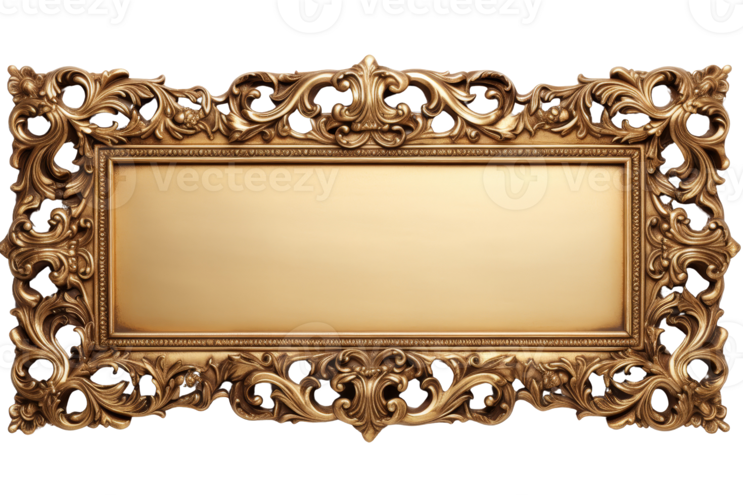 A gold framed sign with a blank space. The frame is ornate and the sign is empty png