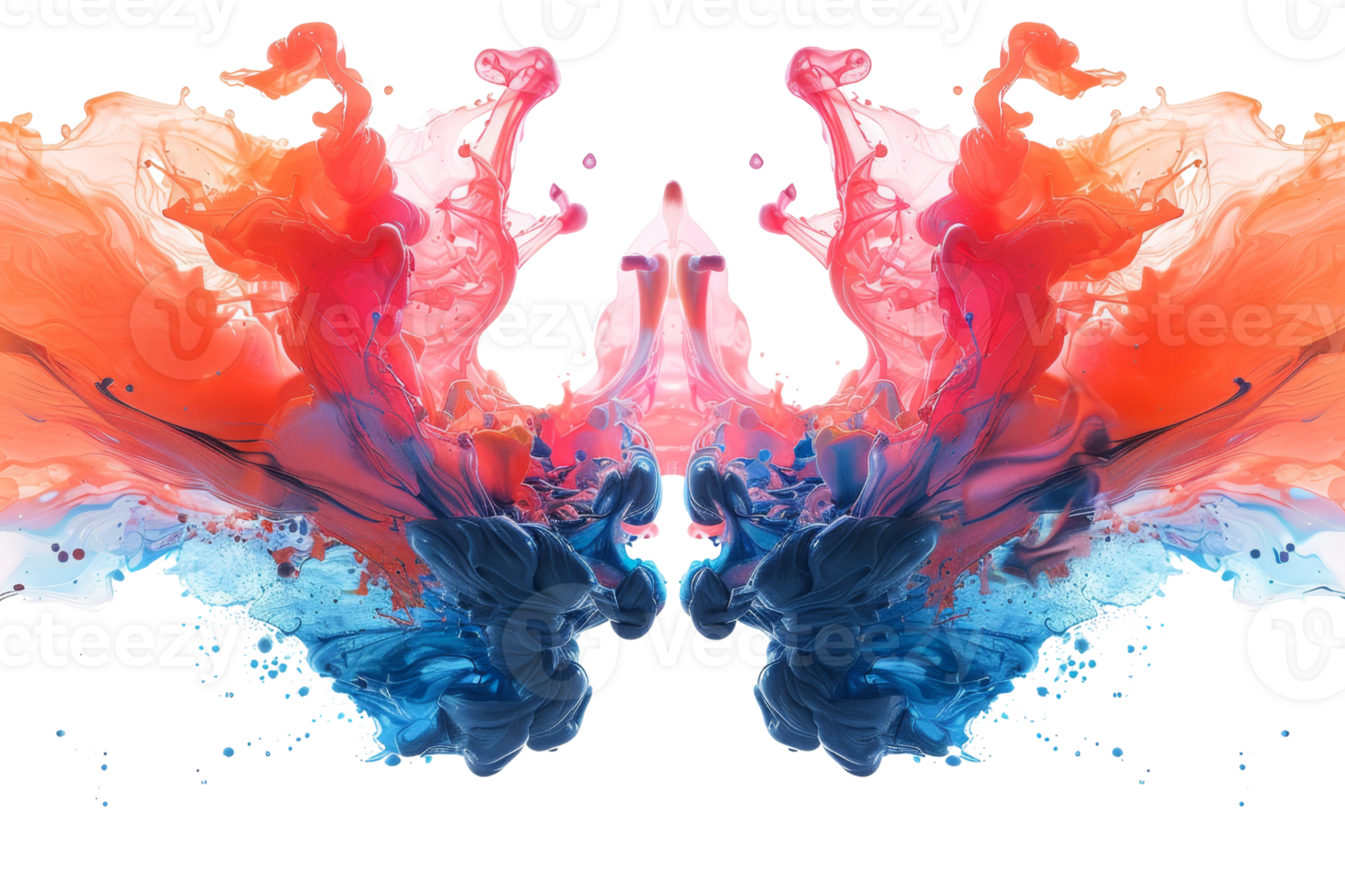 The image is a colorful explosion of paint, with red, blue, and orange splatters png