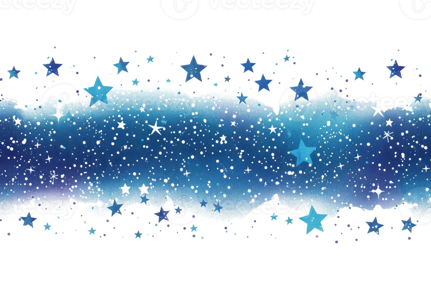 A beautiful starry night sky background with sparkling stars and cosmic blue hues, perfect for festive and magical themes. png
