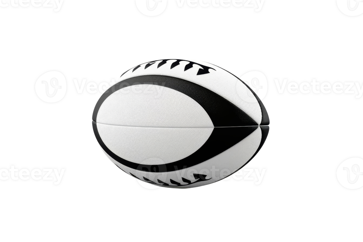 A white and black football with the word ball on it. The ball is in the air and is not touching the ground png