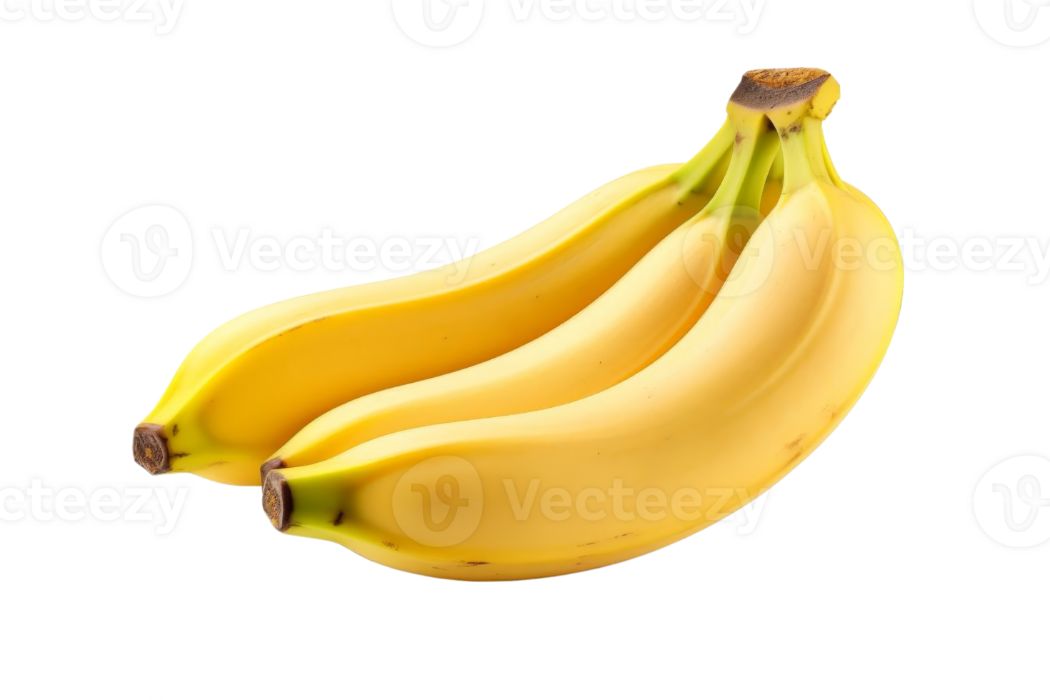 Fresh ripe yellow bananas isolated on transparent background. Perfect for health-conscious diets, snacks, and smoothies. High-quality stock photo. png