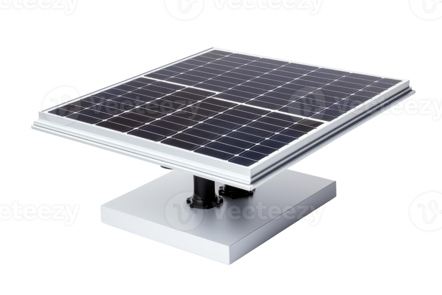 Close-up of a modern, small solar panel on a transparent background. showcasing renewable energy technology for clean and sustainable power solutions. png