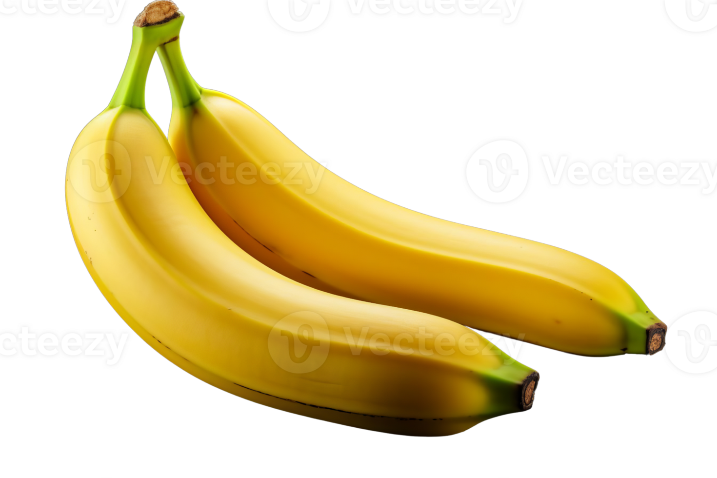 Fresh yellow bananas isolated on transparent background. Perfect for healthy eating and tropical-themed designs. High quality, vibrant image. png