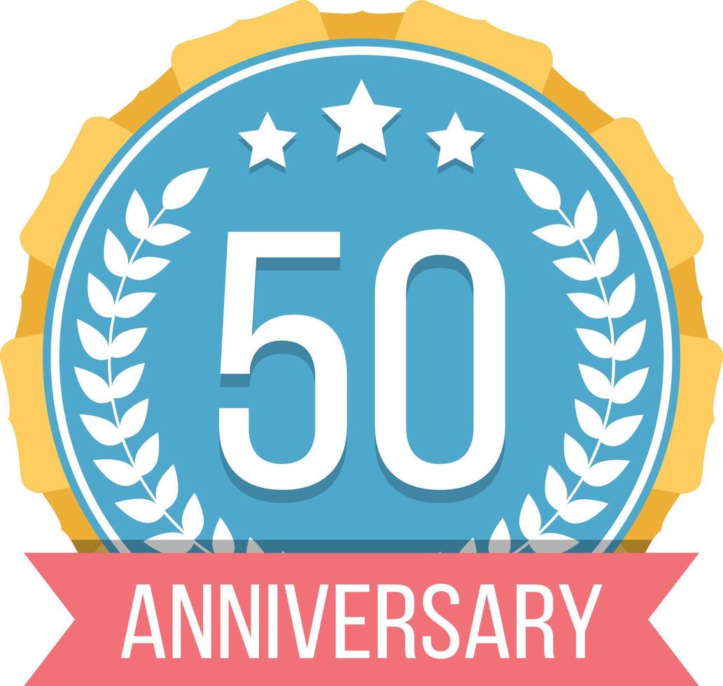 50 Years anniversary emblem vector
