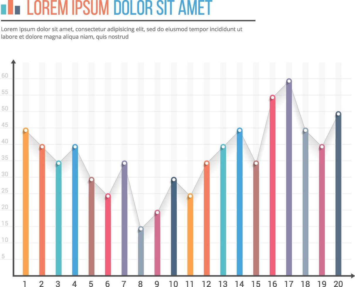 Bar graph template, business infographics vector