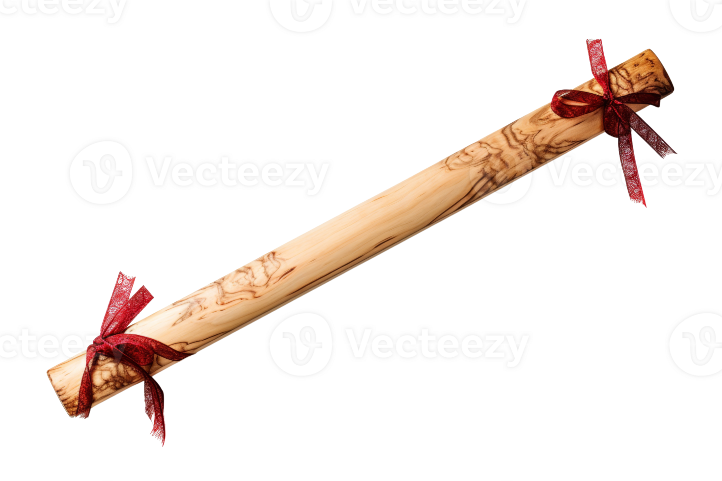 A wooden stick with red bows tied to it. The stick is long and thin, and the bows are tied in a way that makes it look like a ribbon. The image has a festive and celebratory mood png