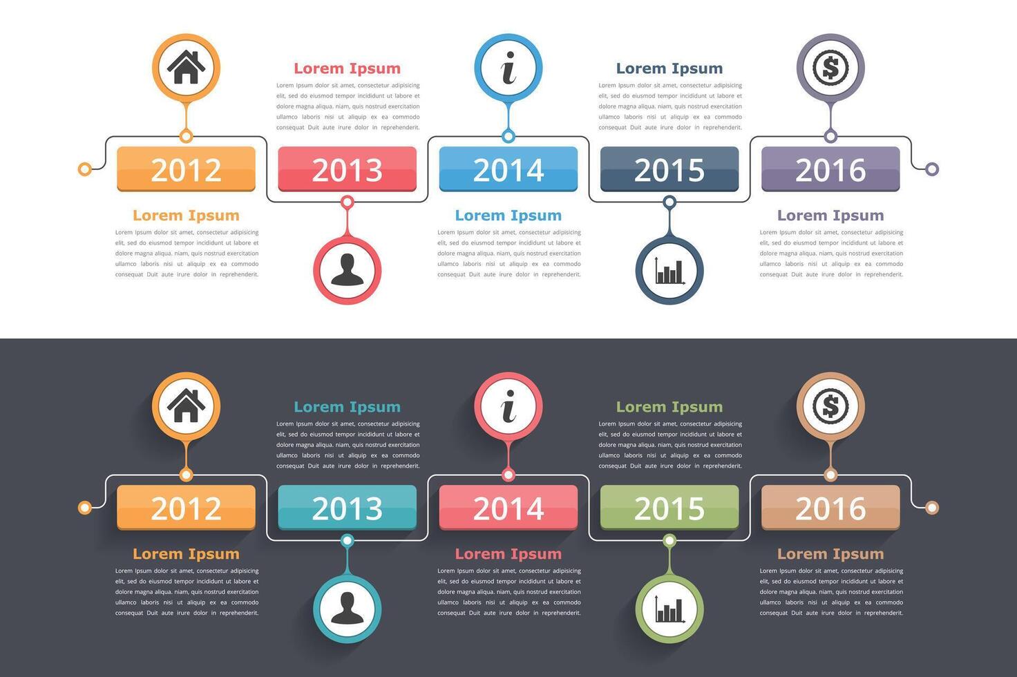 Timeline infographics design template, workflow or process diagram, flowchart vector