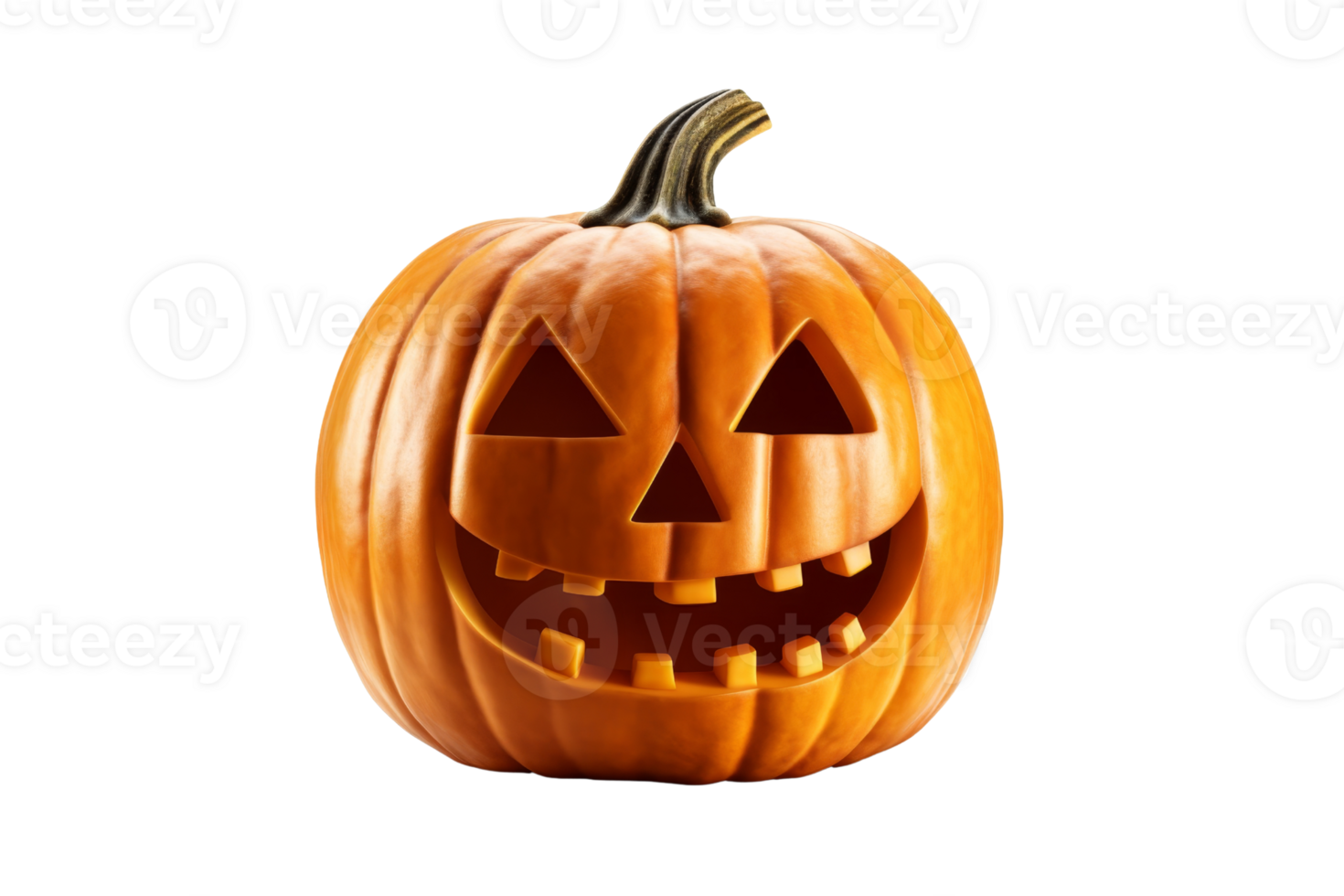 A pumpkin with a smiley face on it. The pumpkin is orange and has a stem. It looks like it's happy and ready for Halloween png