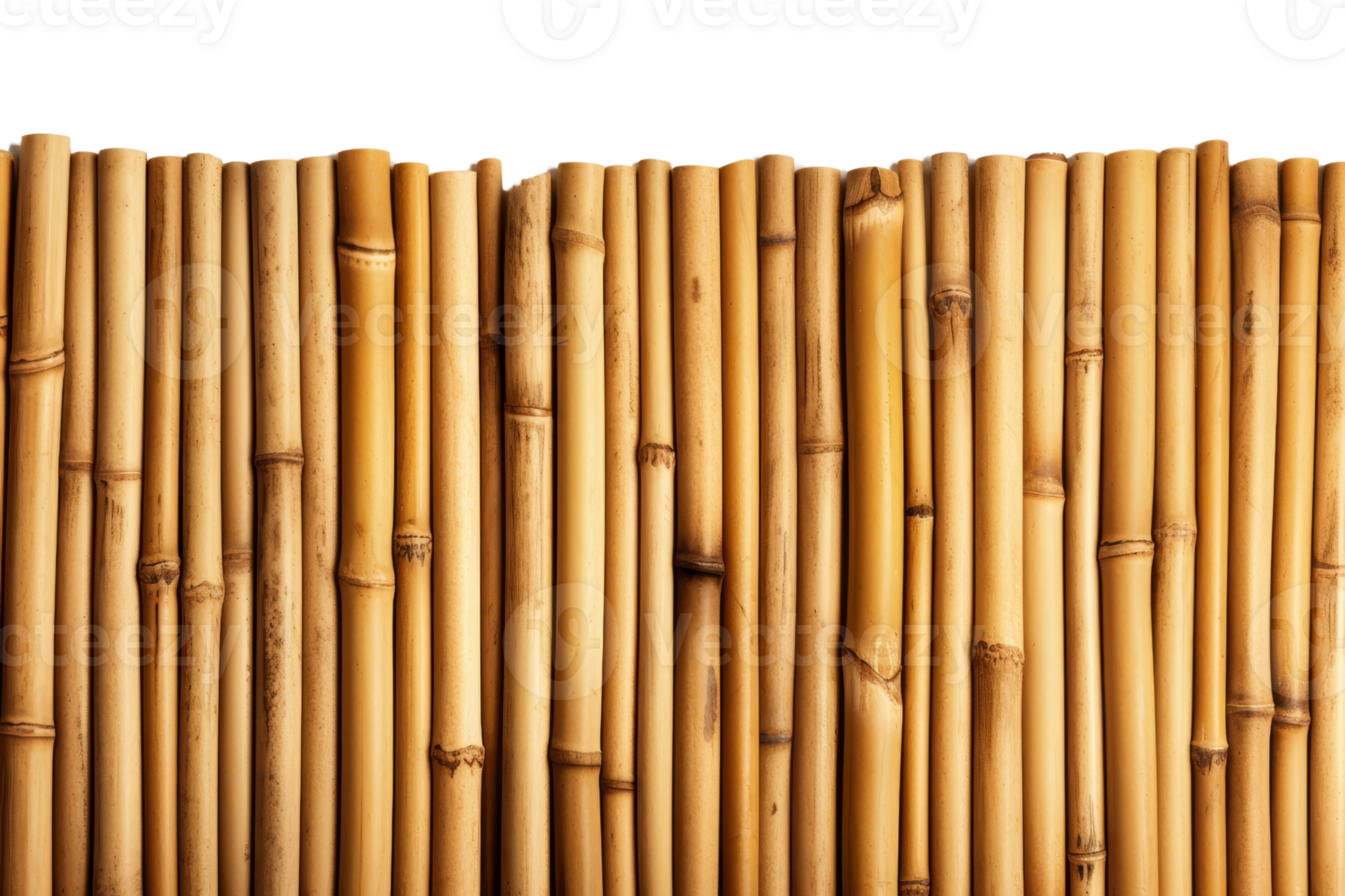 A row of bamboo sticks are lined up in a row. The bamboo sticks are brown and appear to be weathered. The image has a rustic and natural feel to it png