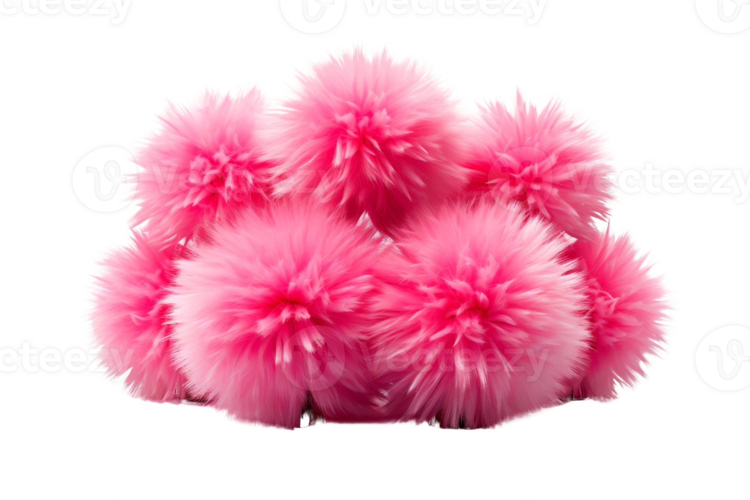 A bunch of pink pom poms are piled on top of each other. The pom poms are fluffy and soft, giving the impression of a cozy and warm atmosphere png