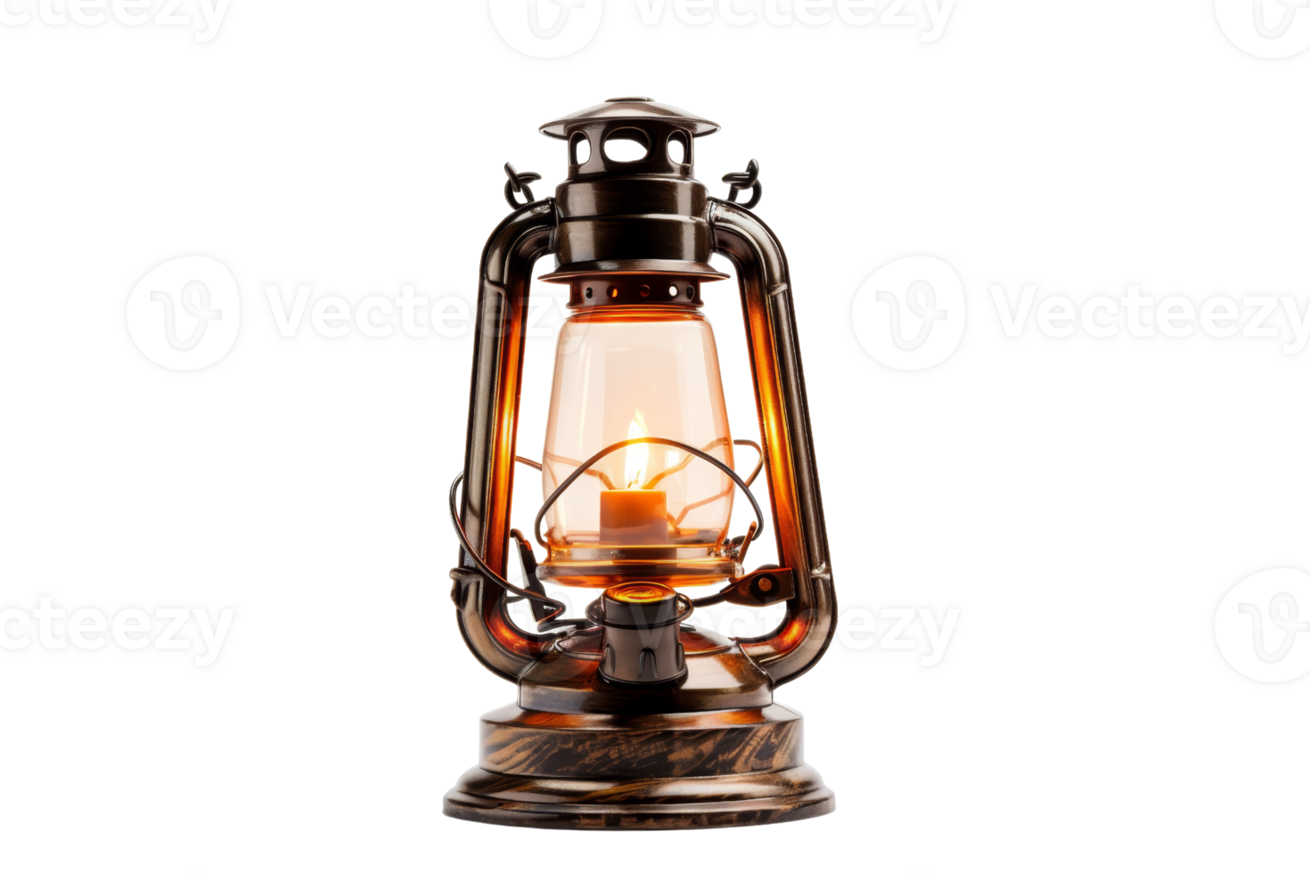 Vintage lantern with a warm glowing light, isolated on a transparent background. Perfect for design projects and decoration. png
