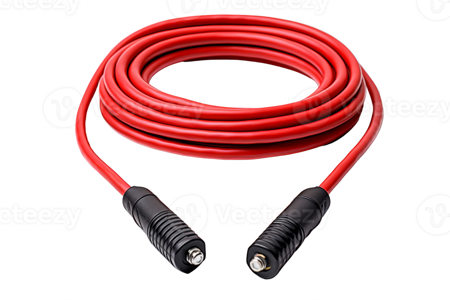 High-quality red coiled cable with black connectors for audio, , or electronic devices. Perfect for professional and personal use. png
