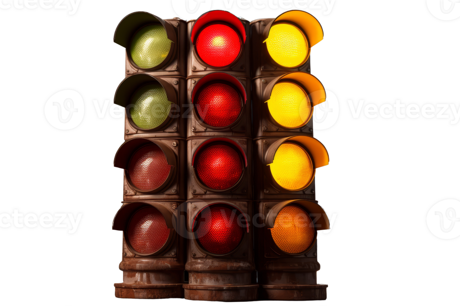 un tráfico ligero con rojo y amarillo luces png