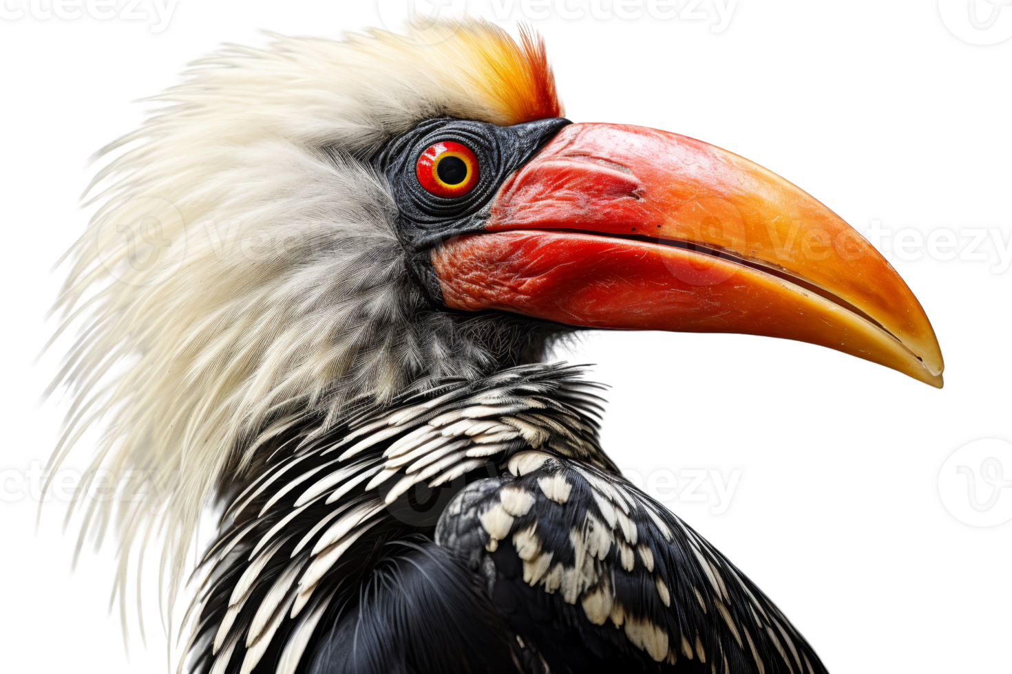 A bird with a large beak and a white head. The bird is looking at the camera png
