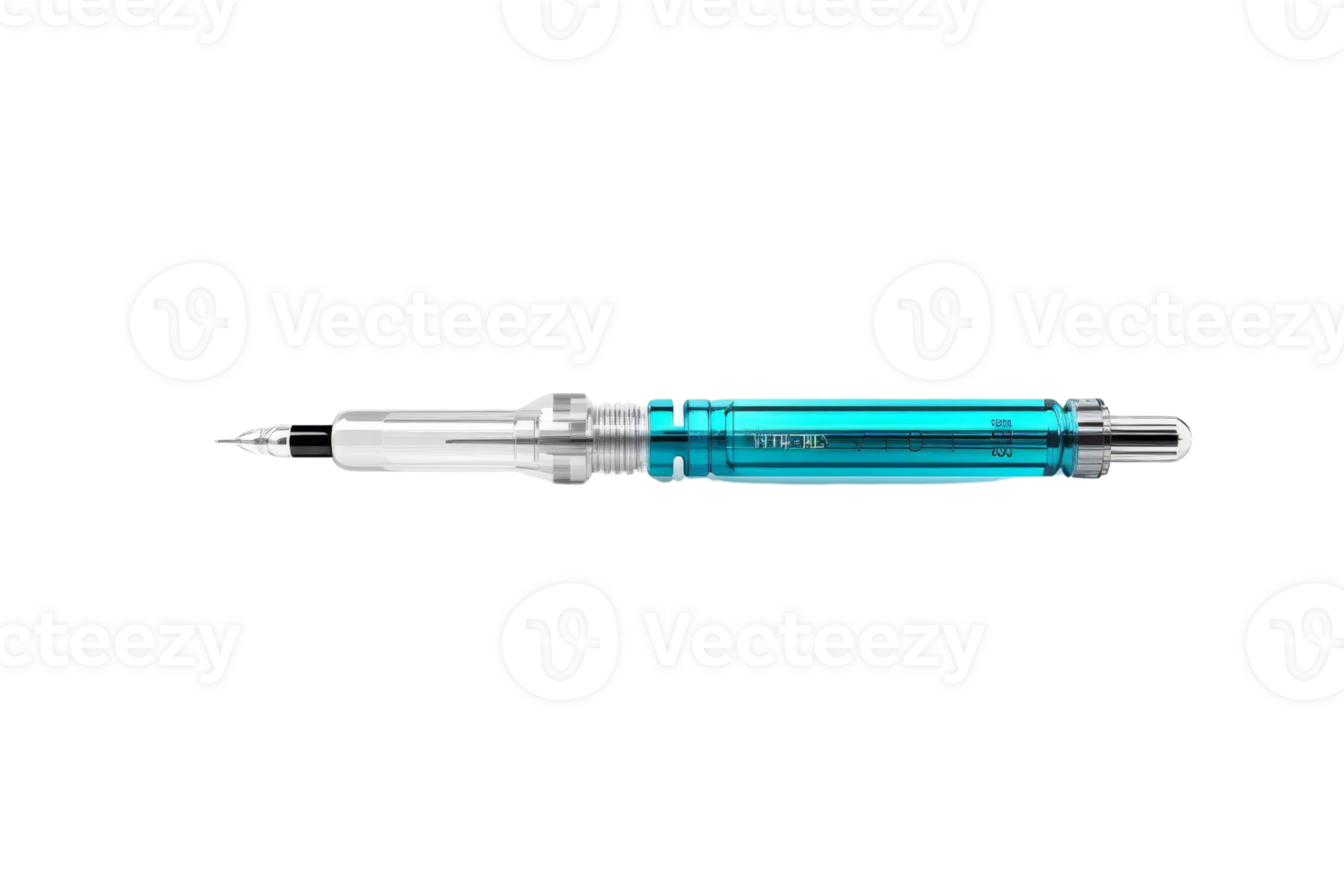 A blue pen with a silver tip png