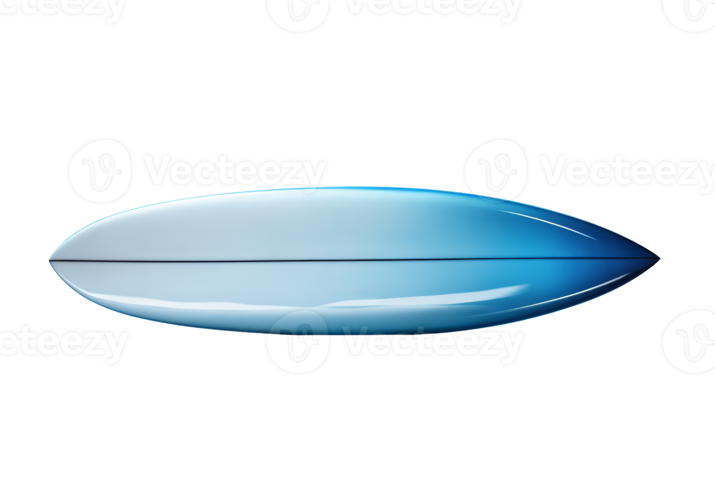 Sleek blue surfboard isolated on transparent background. perfect for beach and surfing-related designs and projects. png