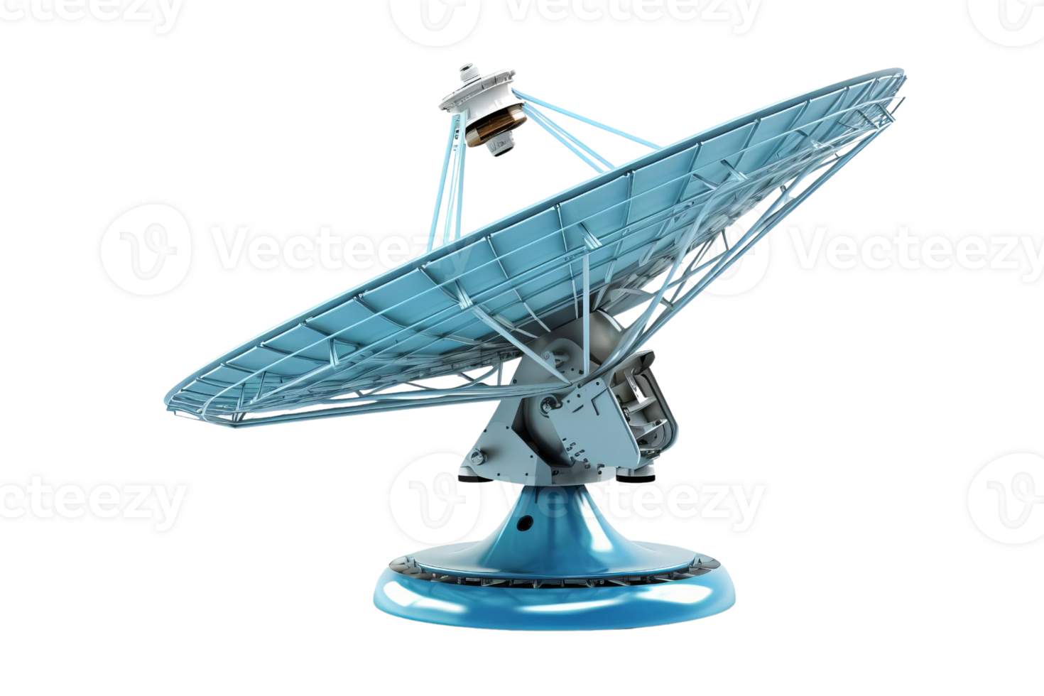 High-resolution image of an isolated satellite dish, symbolizing communication, technology, and data transmission, 150 characters. png