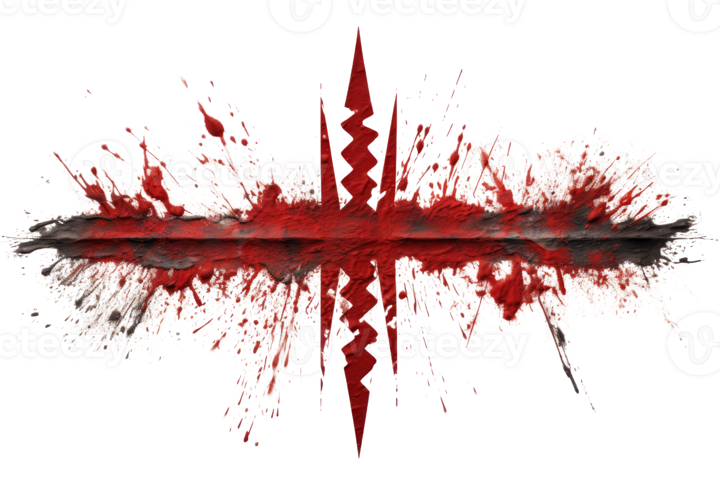 A red and black line with a red arrow pointing to the right. The line is splattered with red paint, giving it a chaotic and violent appearance. The red and black colors evoke a sense of danger png