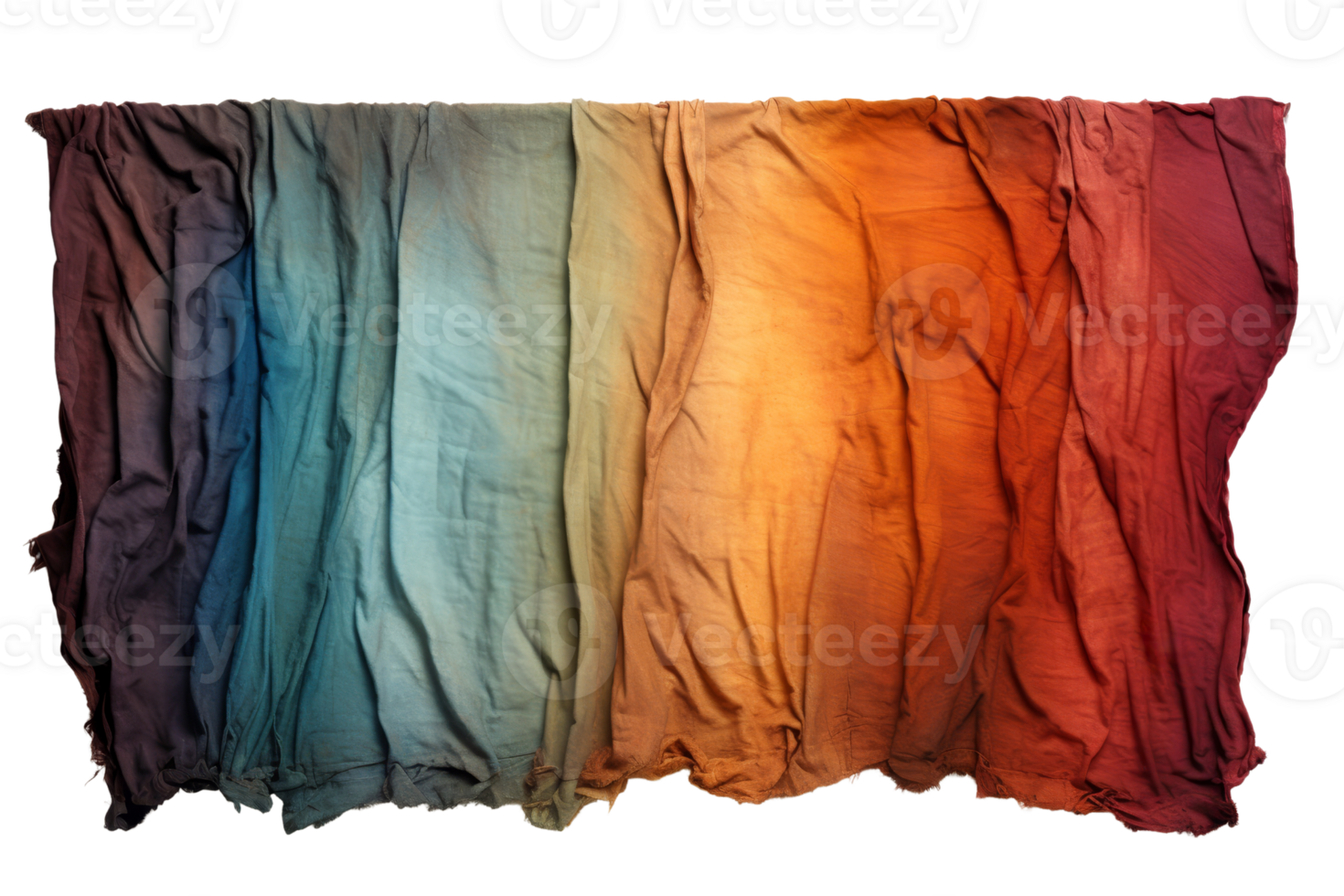 A colorful piece of fabric with a rainbow pattern. The colors are bright and vibrant, creating a sense of energy and excitement. The fabric appears to be a piece of art, with its unique design png